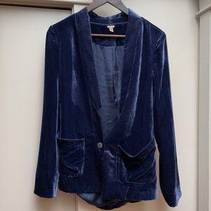 Free People Blue Velvet Blazer